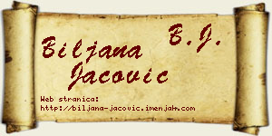 Biljana Jačović vizit kartica